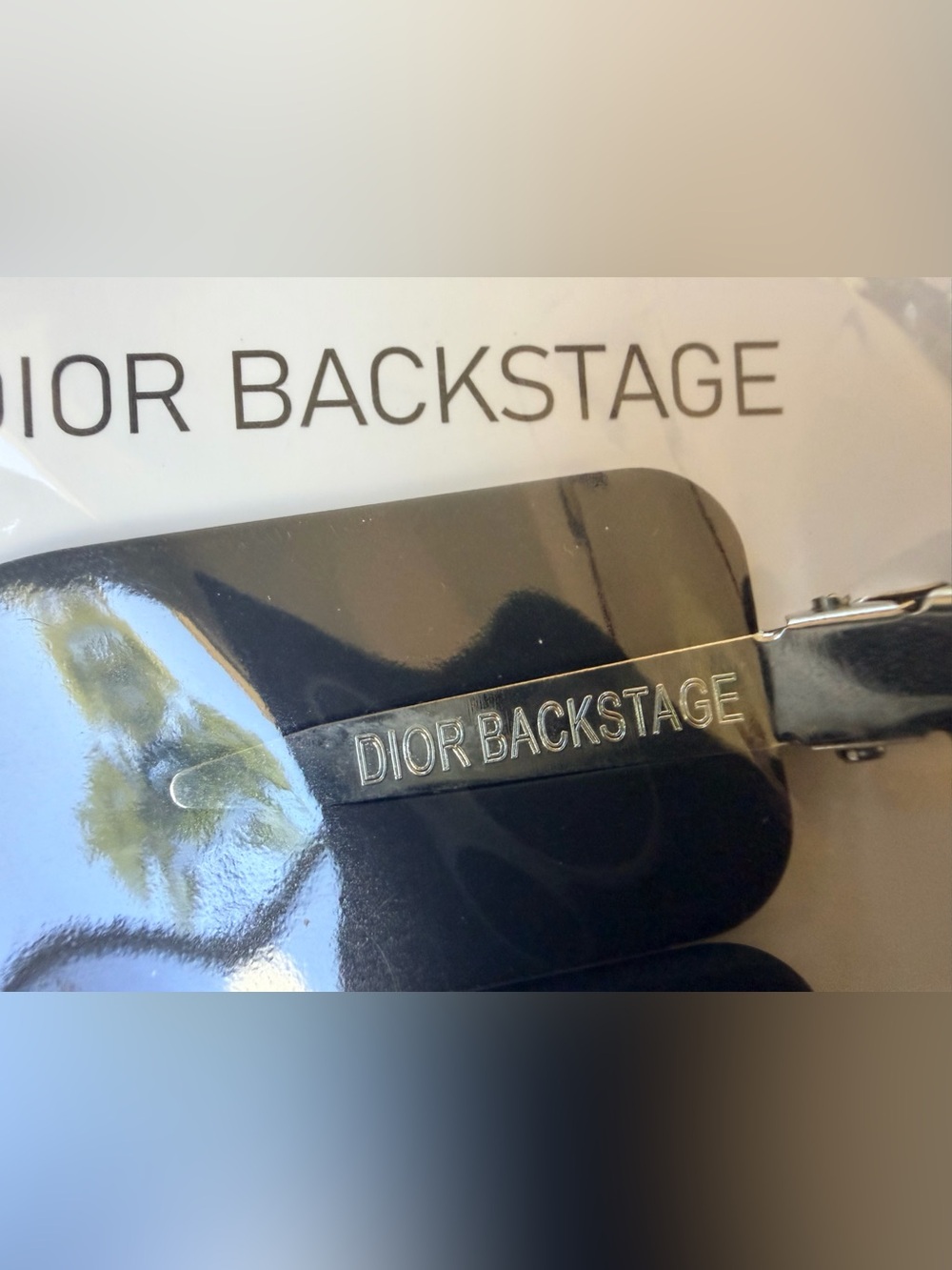 Dior Backstage Black Alligator Style Set of 2 Hair Clips NEW. SEALED/LABELED - Picture 3 of 3